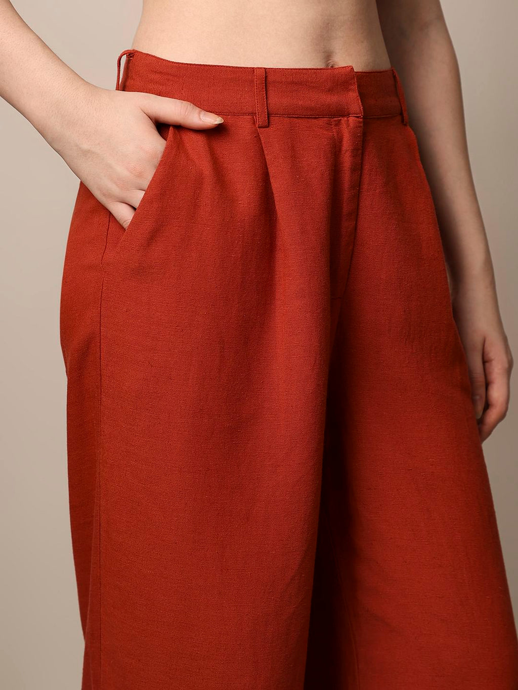 Rust Embroidered Pants