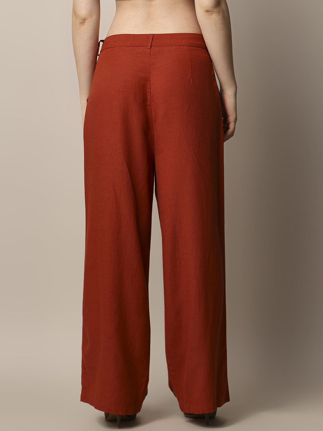 Rust Embroidered Pants