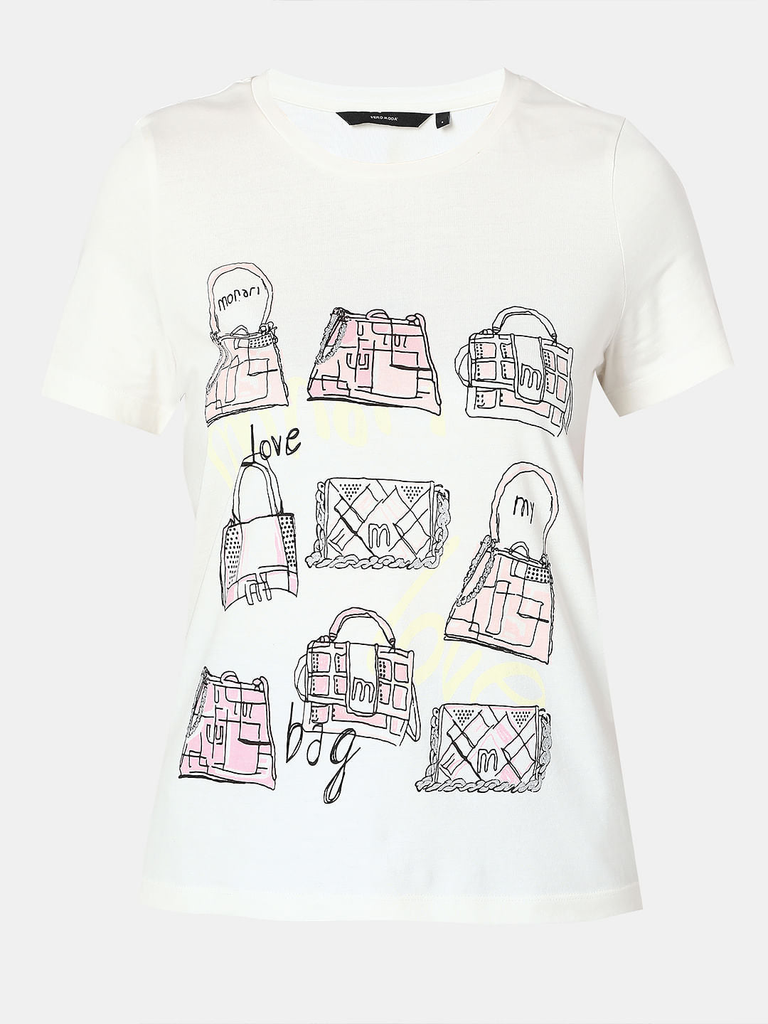 White Graphic Print Cotton T-Shirt