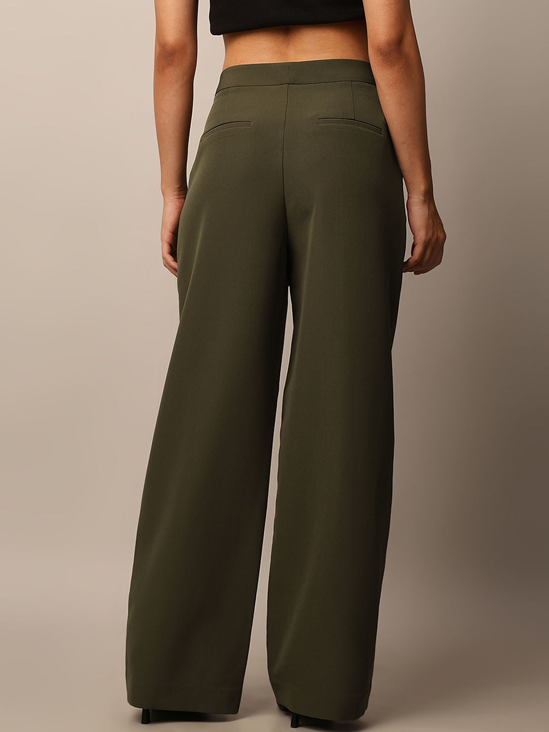 Olive High Rise Tailored Pants