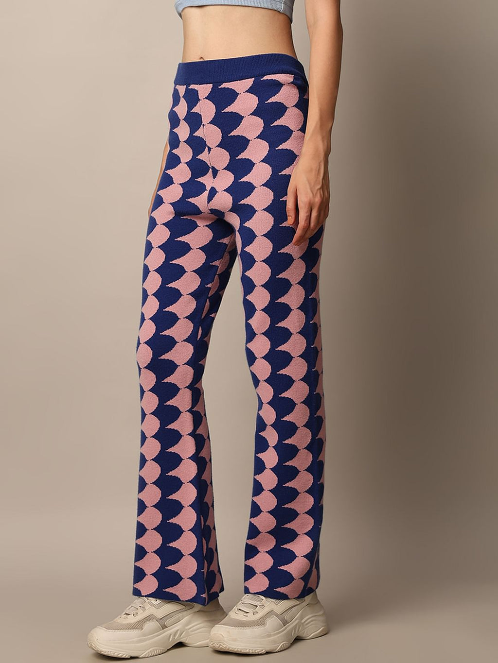 Blue Jacquard Knit Pant