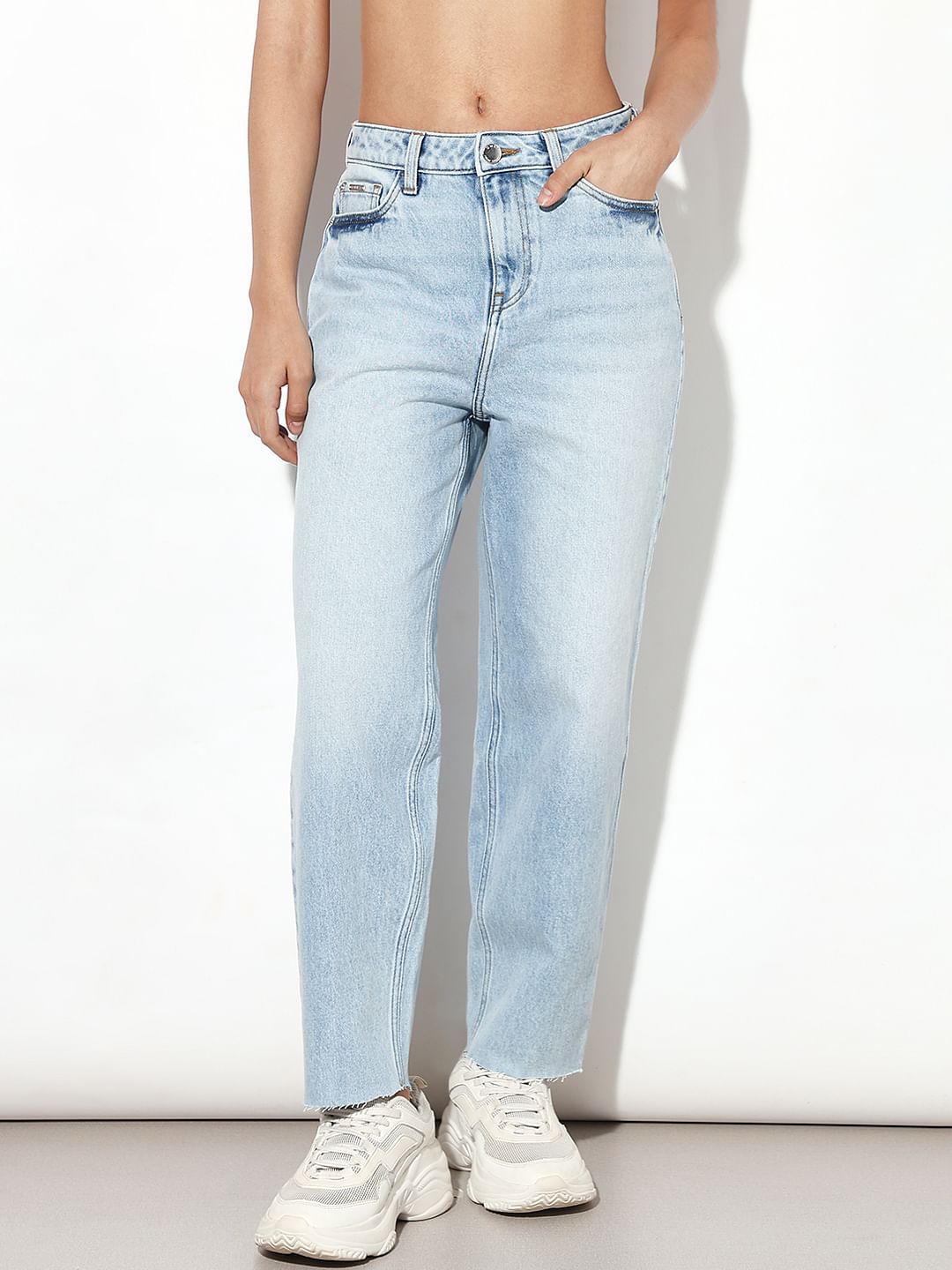 Light Blue High Rise Slouchy Fit Jeans