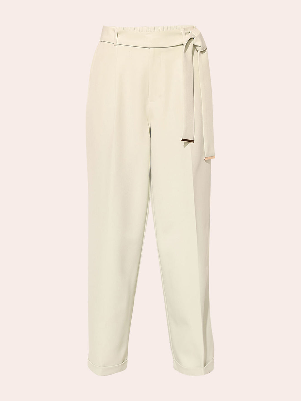 Light Green High Rise Belted Pants