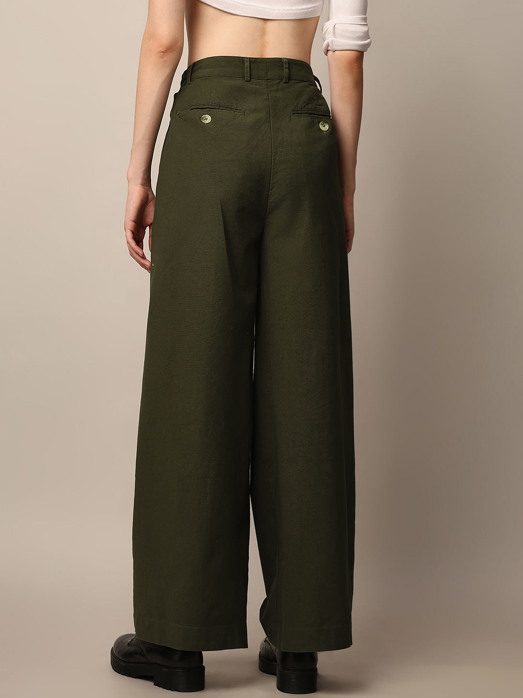 Dark Green Co-Ord Set Straight Pants