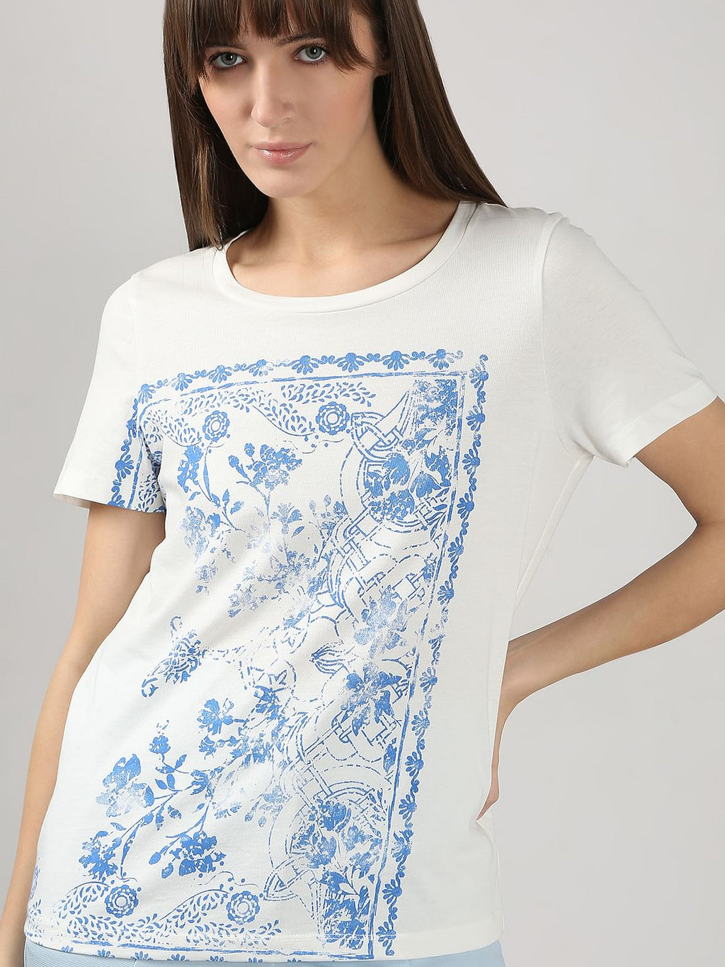 White Printed T-Shirt