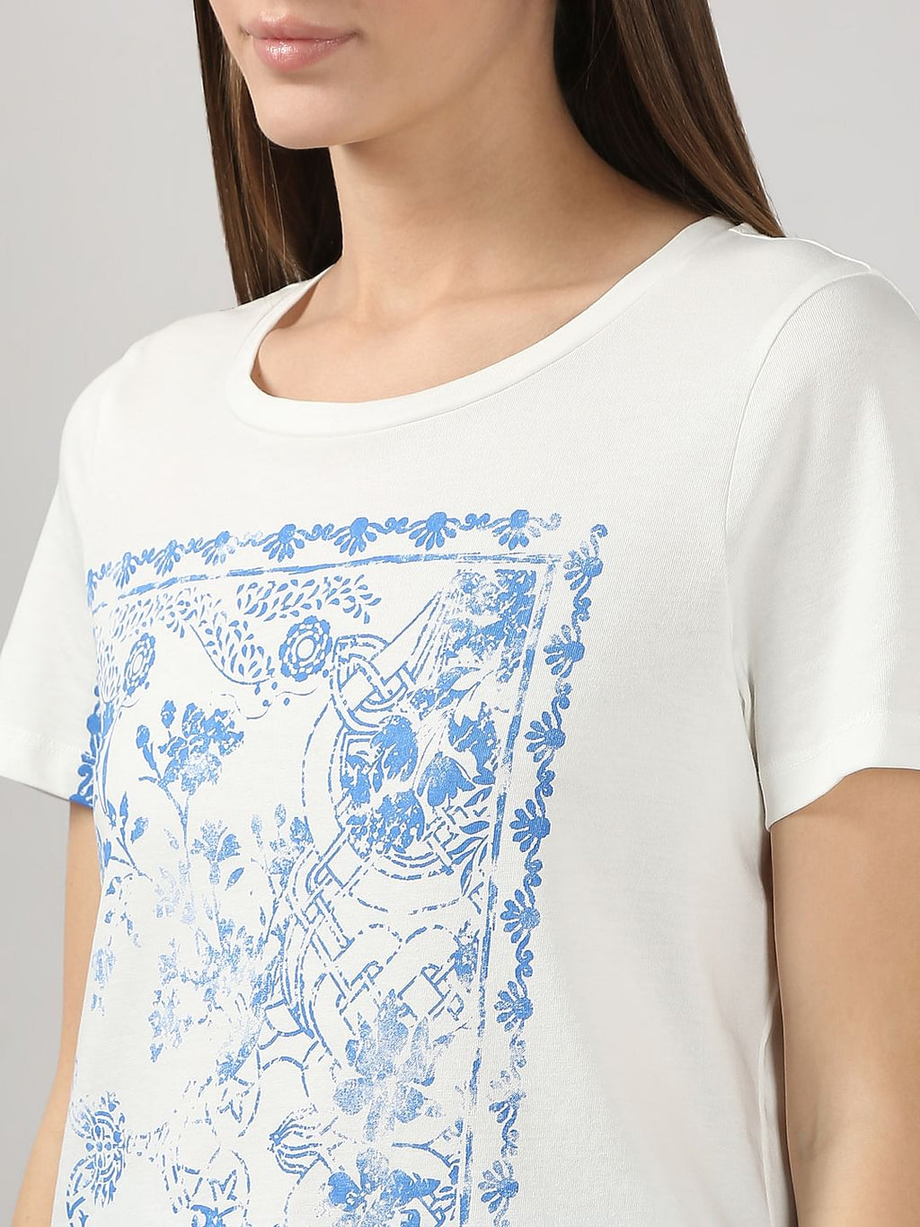 White Printed T-Shirt