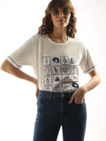 White Crochet Print T-Shirt