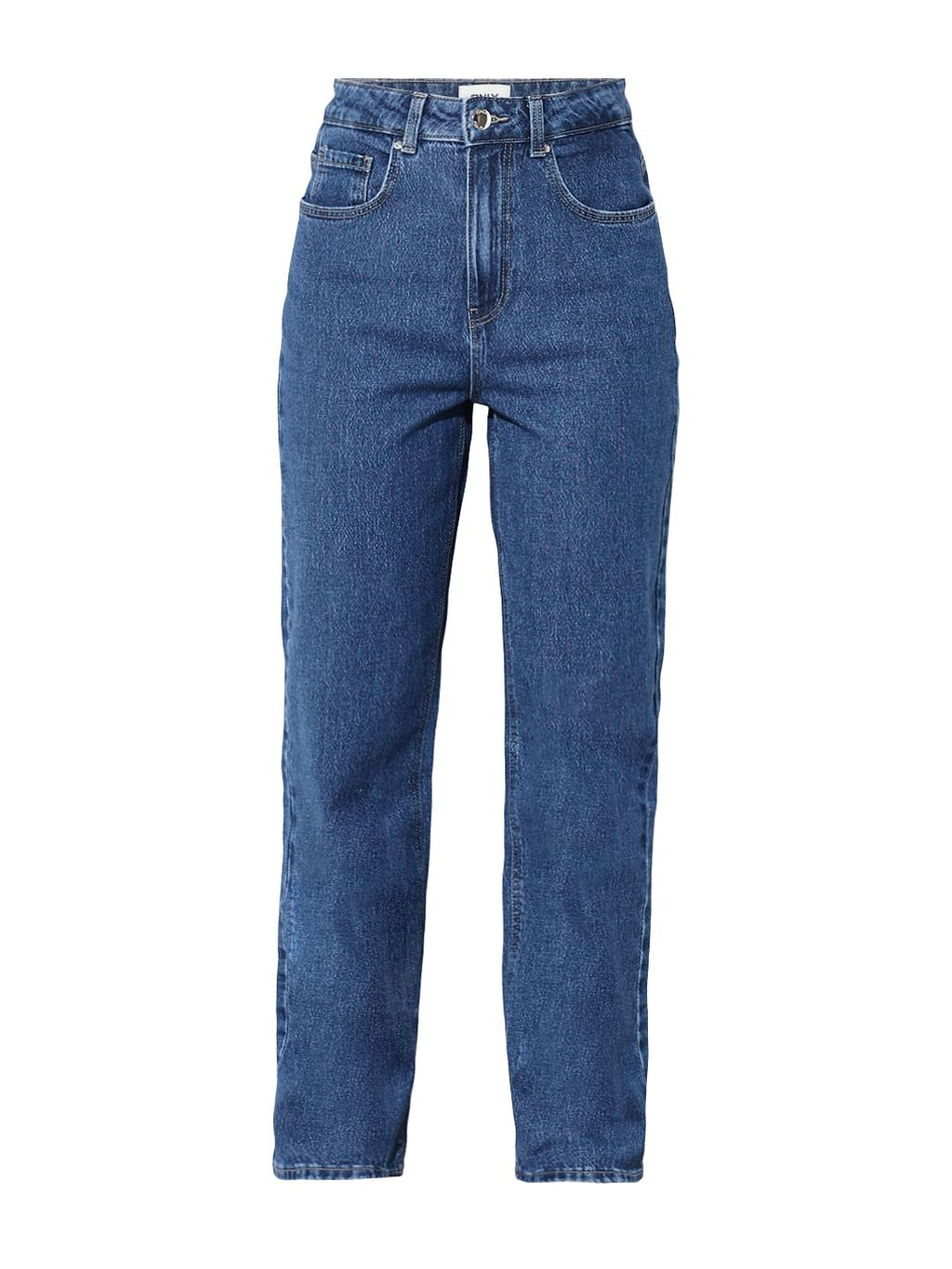 Blue High Rise Straight Fit Jeans