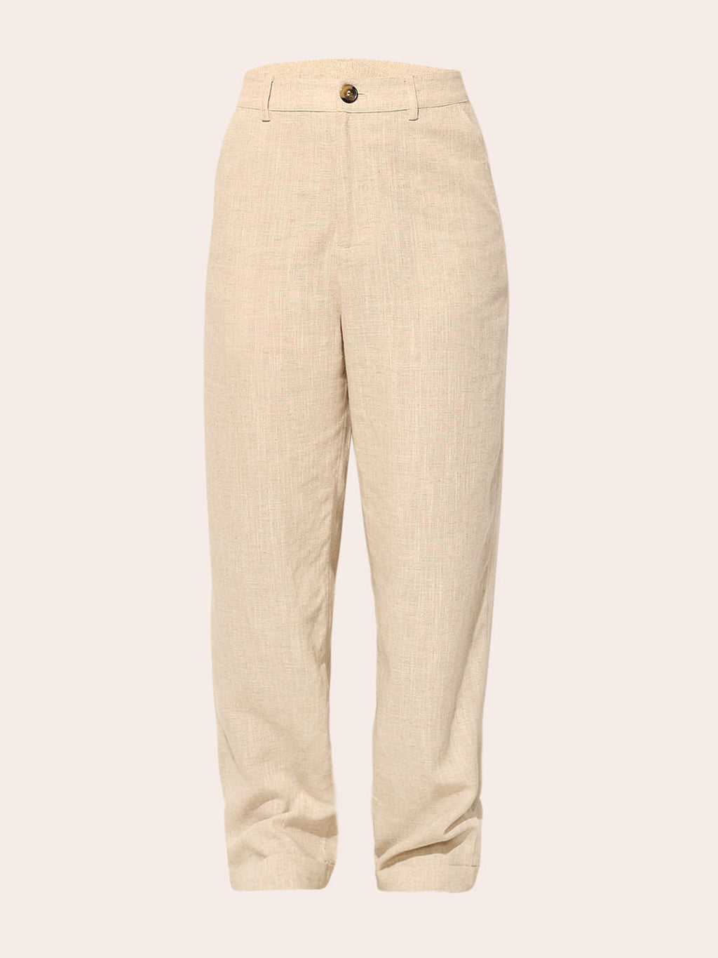 Beige Linen Co-Ord Set Pants