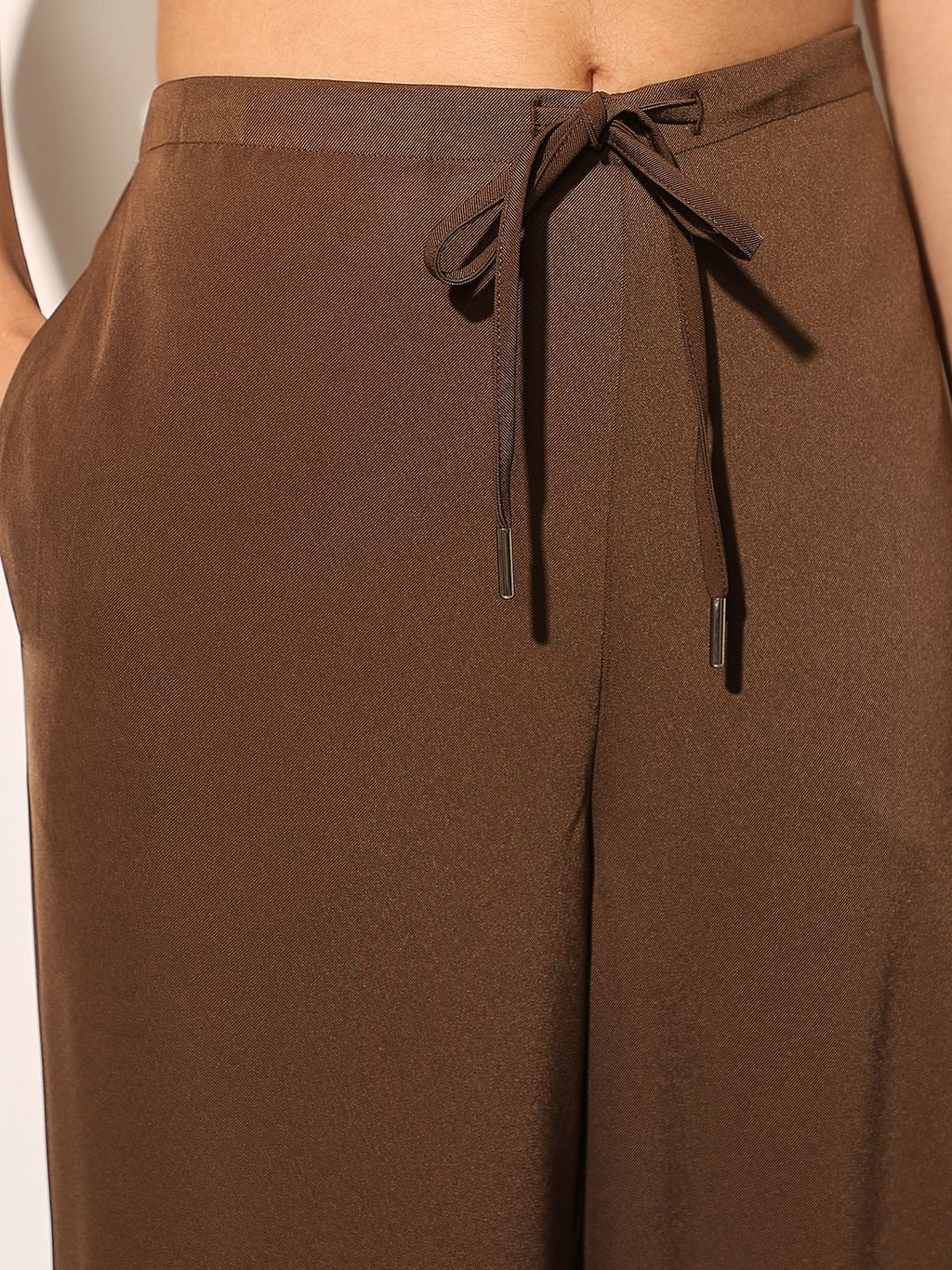 Brown Cargo Flared Pants