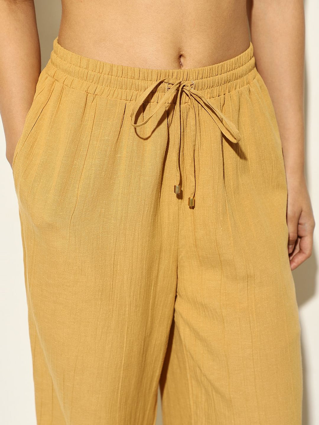 Mustard High Rise Co-Ord Set Pants