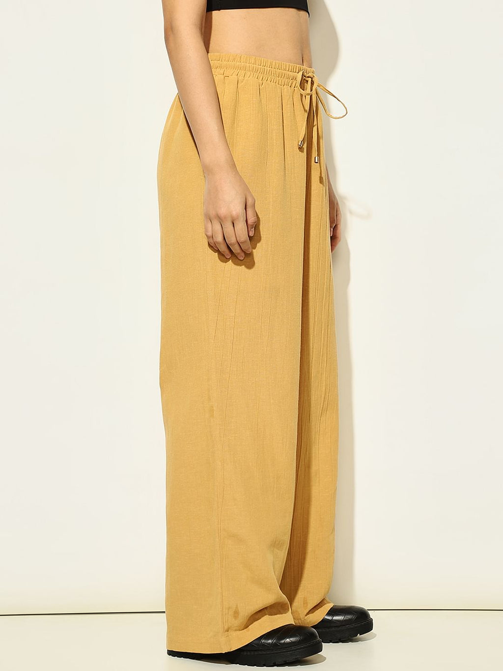 Mustard High Rise Co-Ord Set Pants