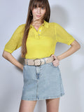 Yellow Semi Sheer Polo