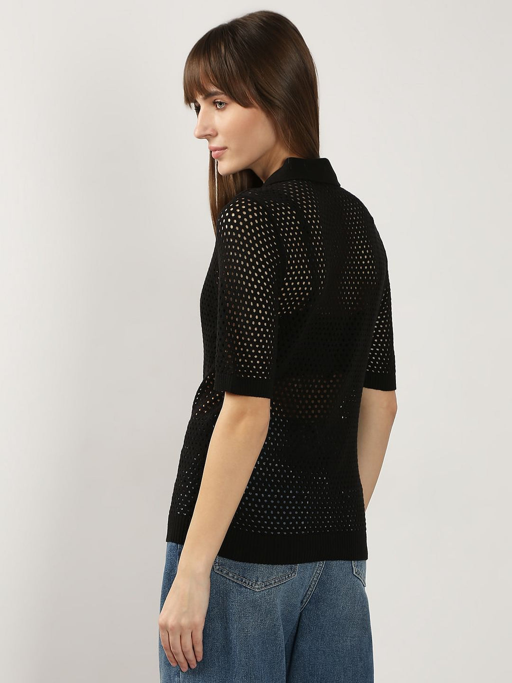 Black Knitted Polo