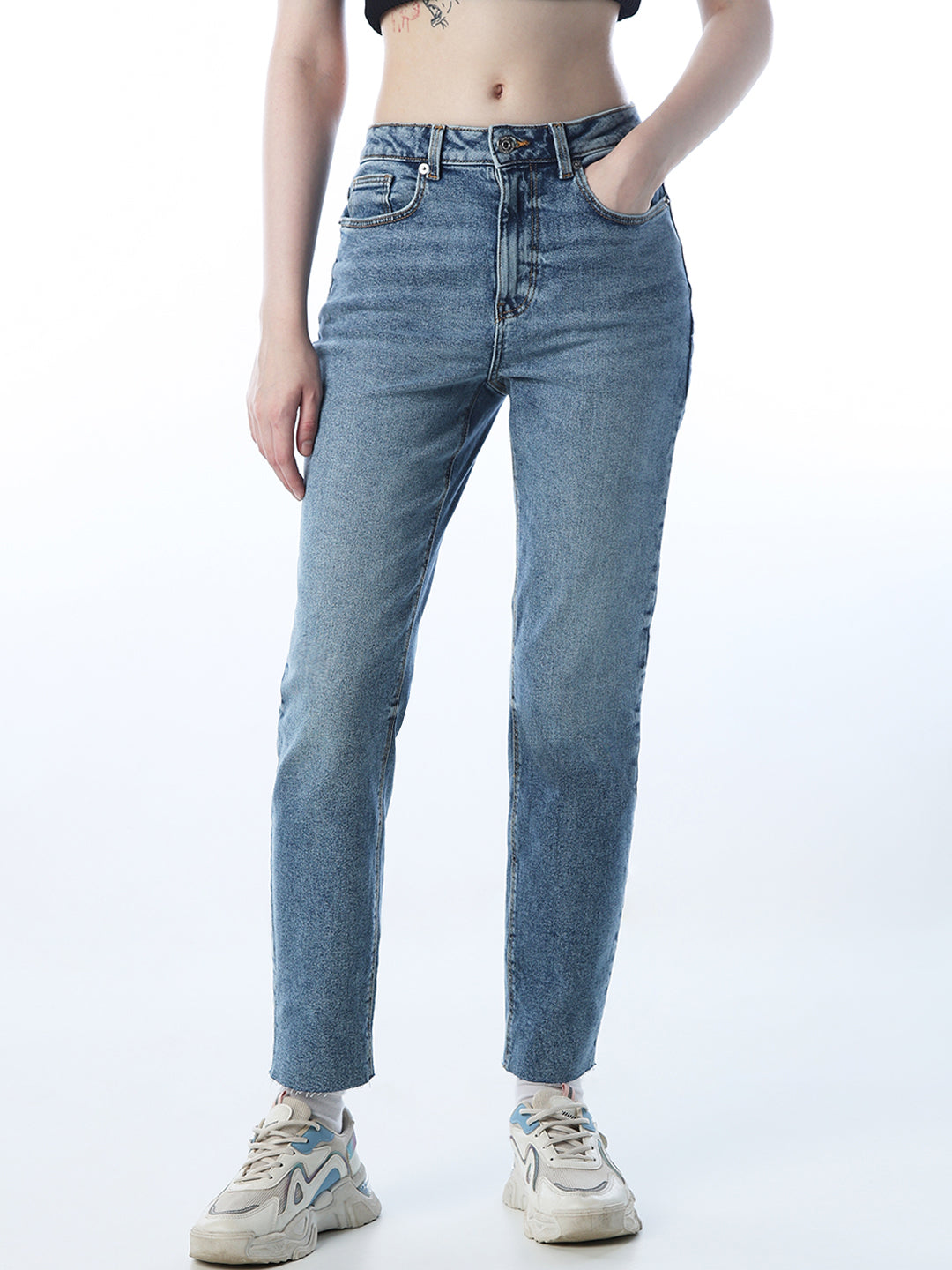 Straight Fit High Rise Jeans
