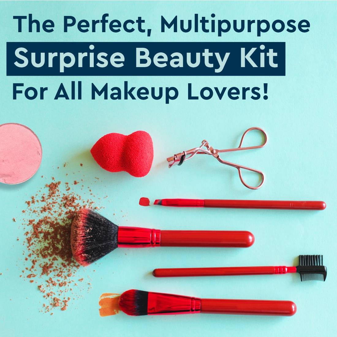 Beauty Surprise Kit, 4 Brushes, Beauty Blender and Eyelash Curler | T32 - view 3