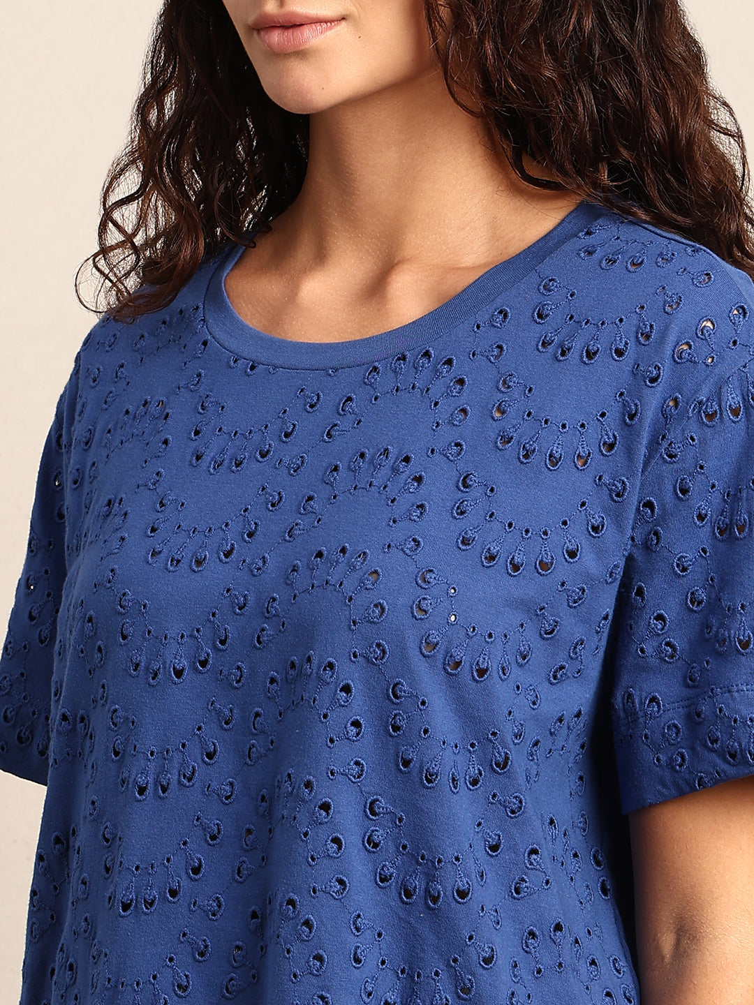 Schiffli Cotton T-shirt