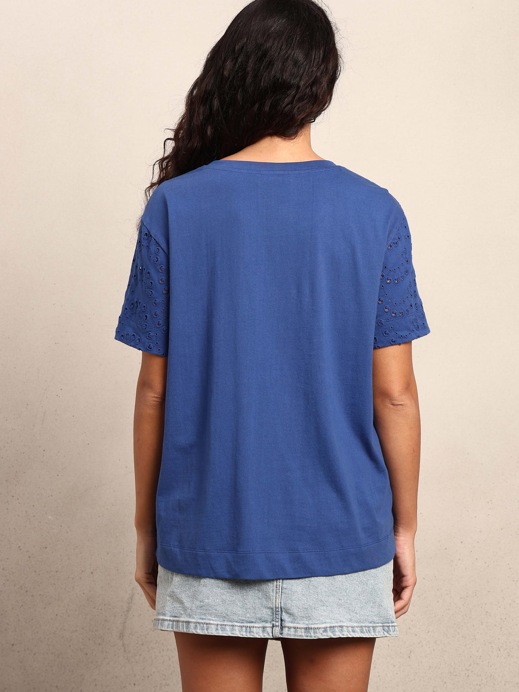 Schiffli Cotton T-shirt