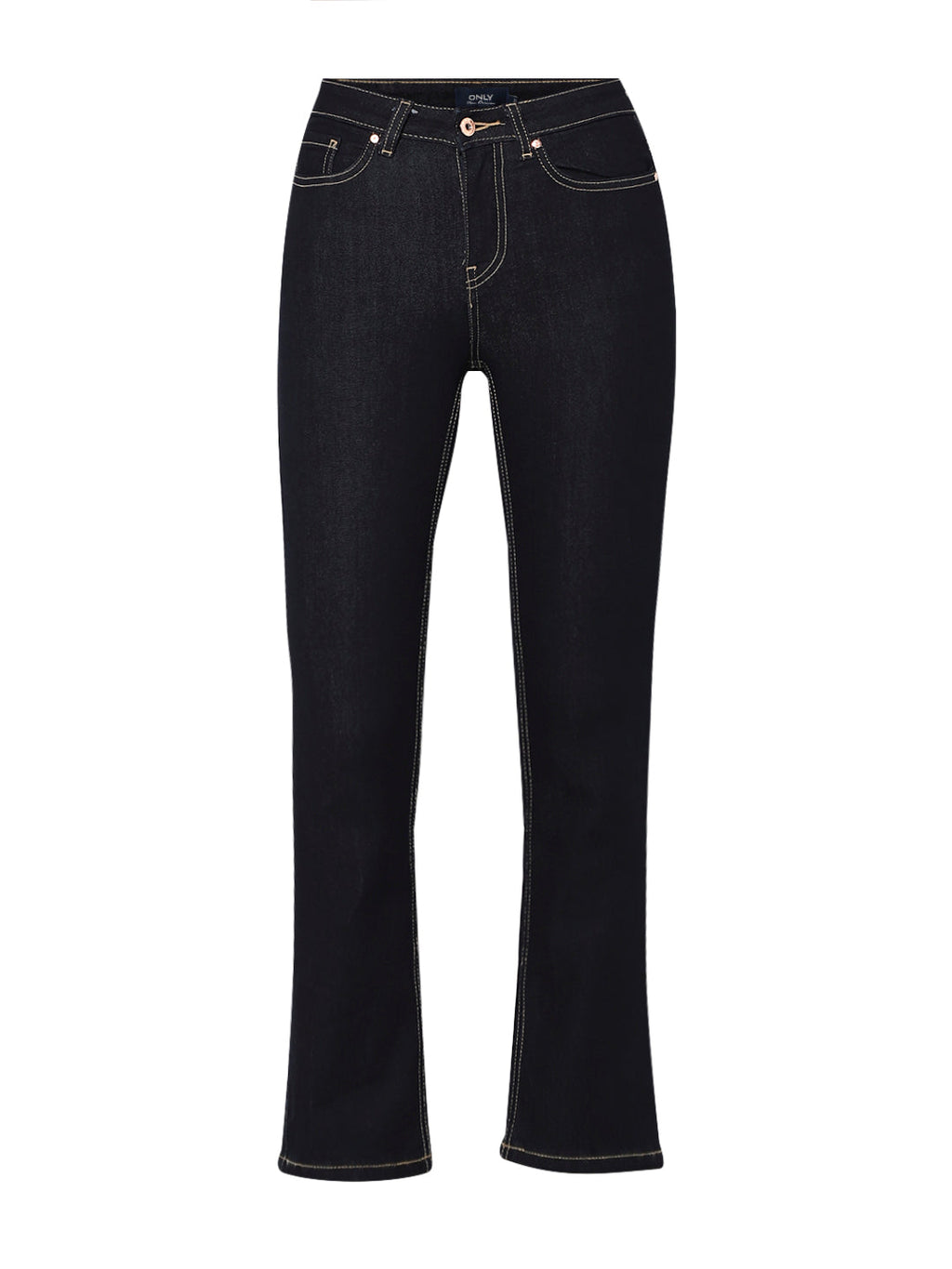 Dark Blue Cropped Flared Jeans