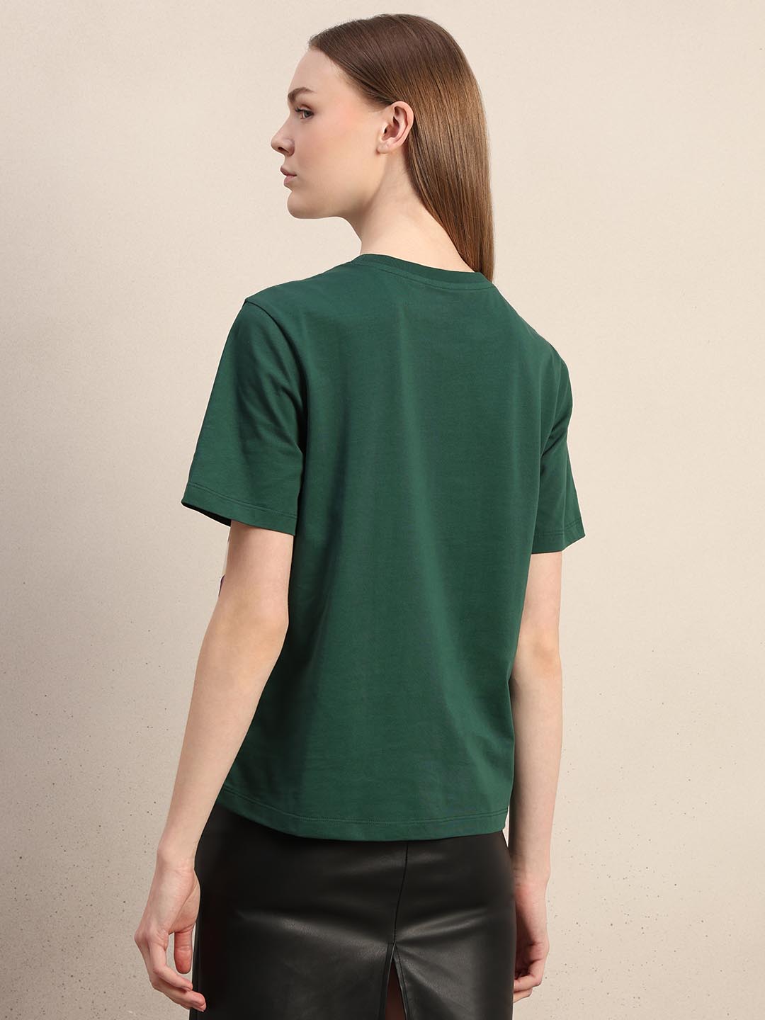 Green Printed Cotton T-shirt