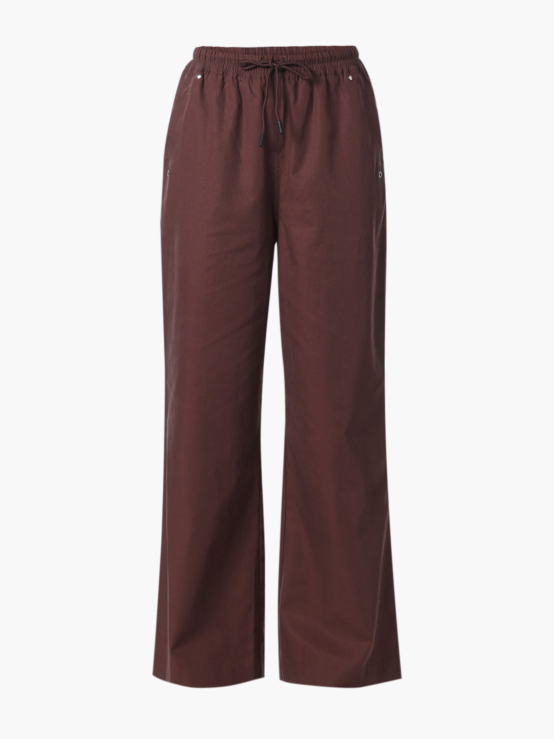 Brown Elasticated Flared Pants
