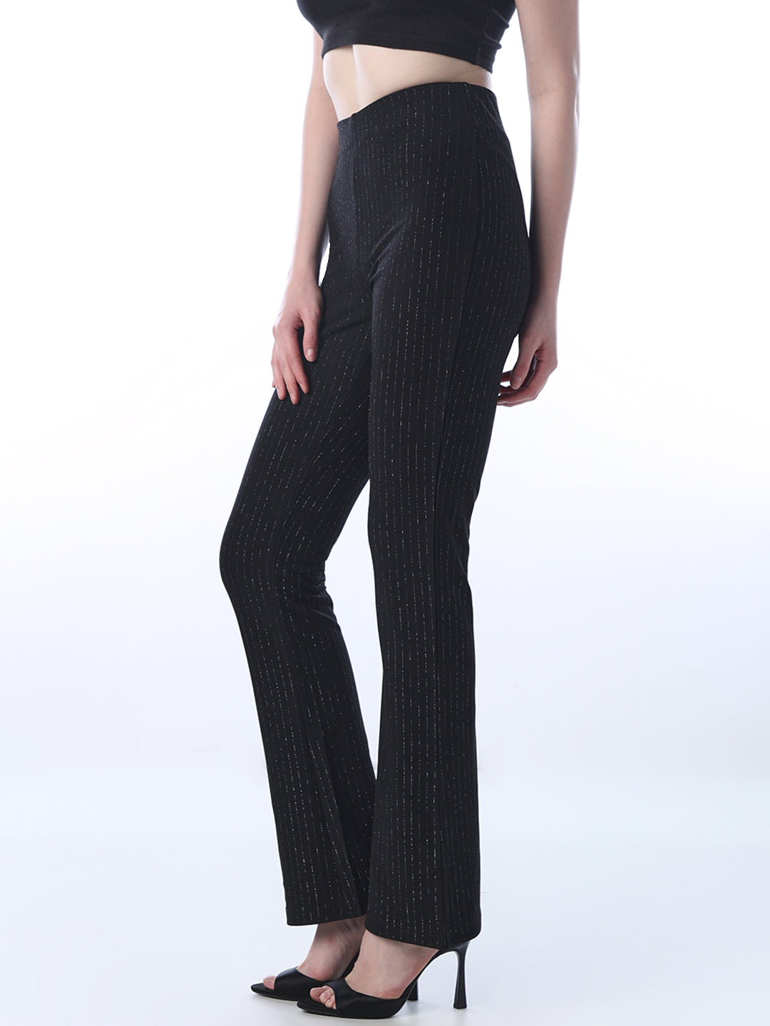 Flared Pinstripe Pants