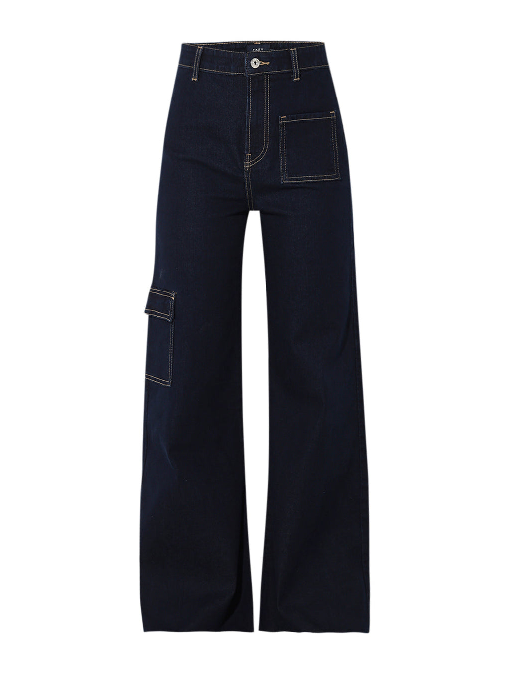 Dark Blue Bootcut Cargo Jeans