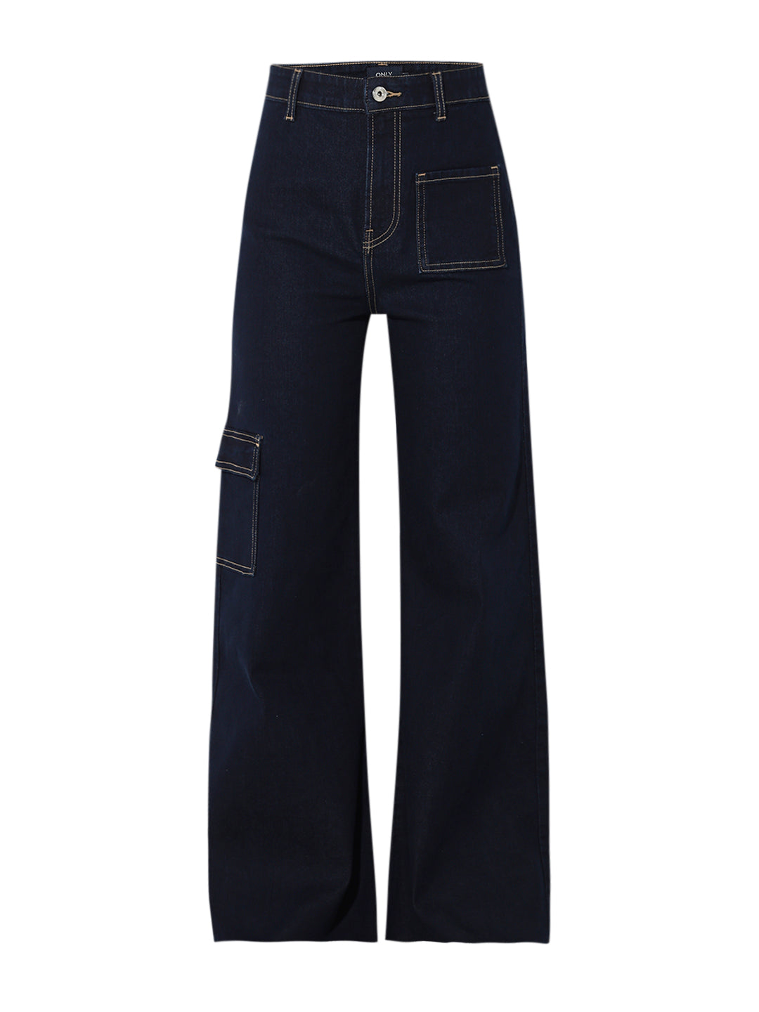 Dark Blue Bootcut Cargo Jeans