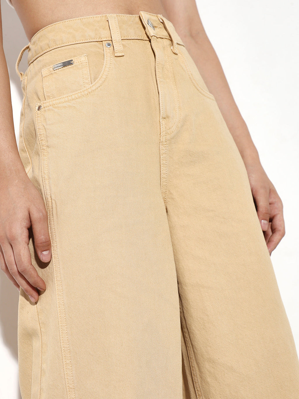 Beige Straight Fit Jeans