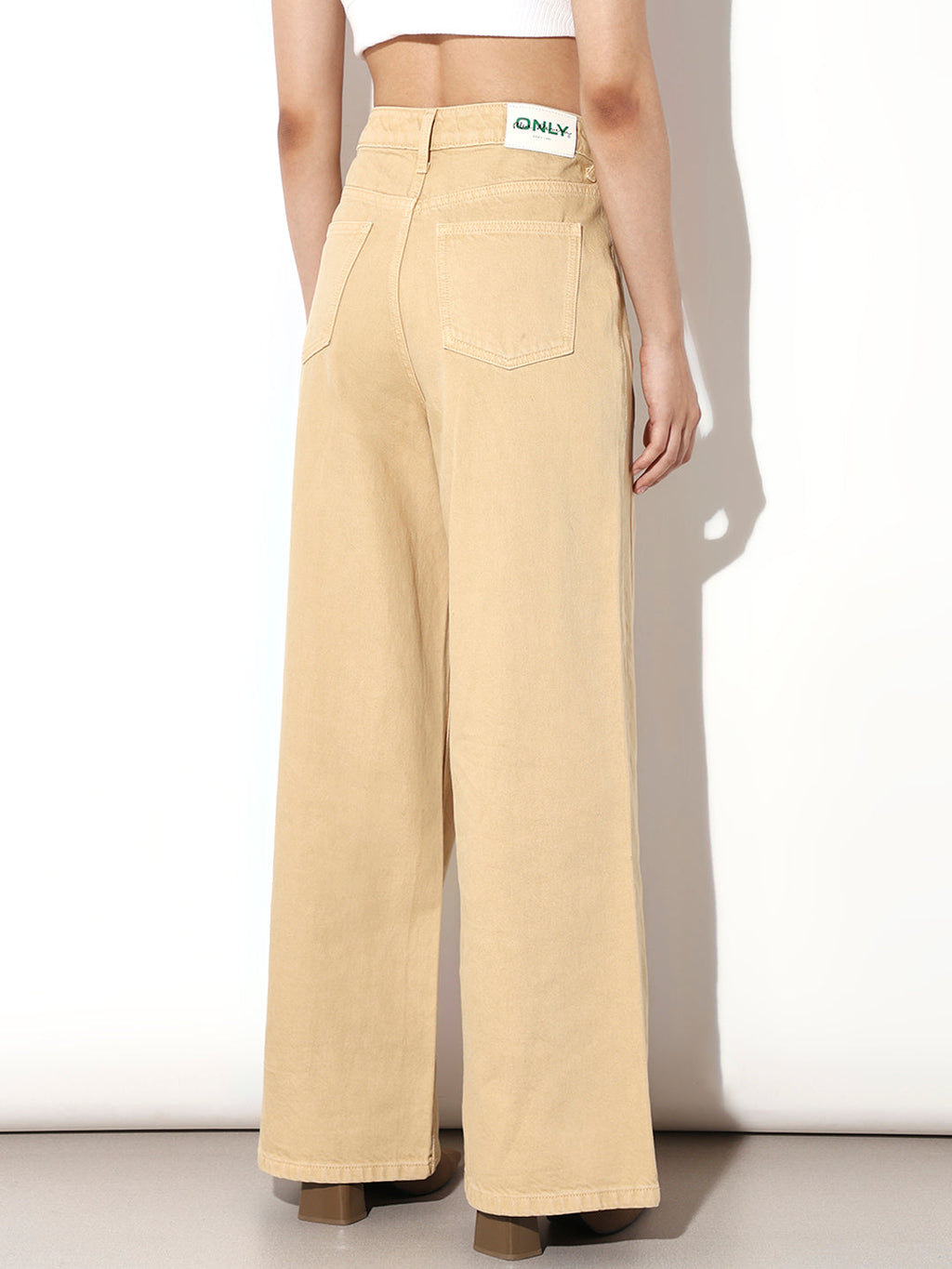 Beige Straight Fit Jeans