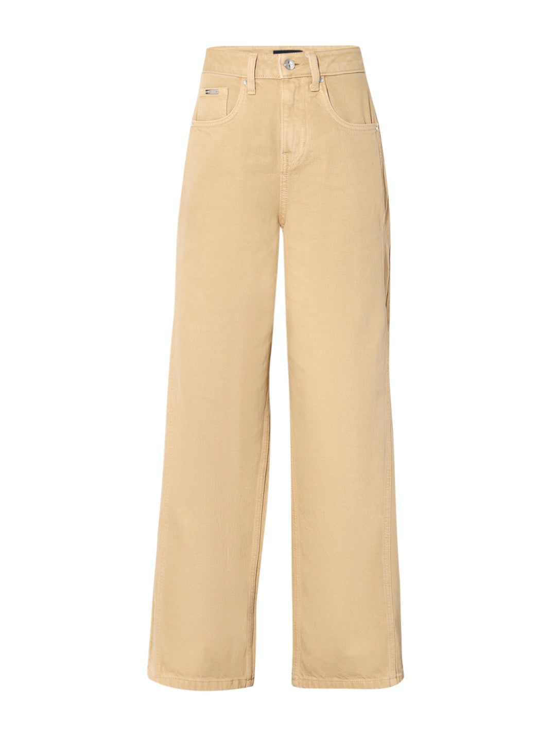 Beige Straight Fit Jeans
