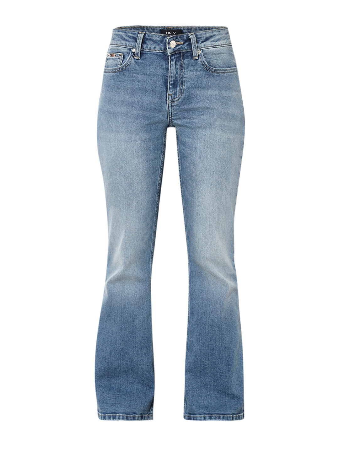 Blue High Rise Flared Jeans