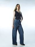 High Rise Wide Leg Cargo Jeans