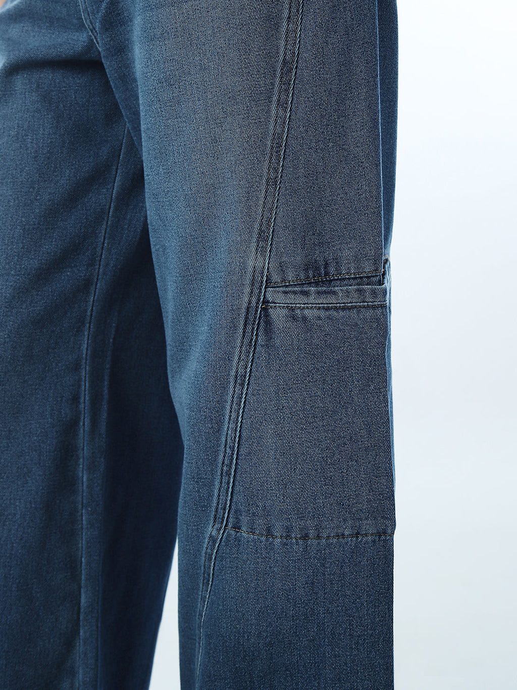 High Rise Wide Leg Cargo Jeans