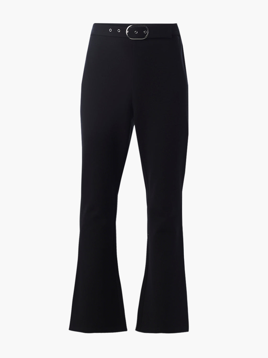 Belted Flared Pants - Black