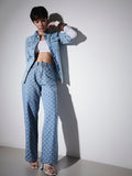 Jacquard Bow Straight Fit Jeans