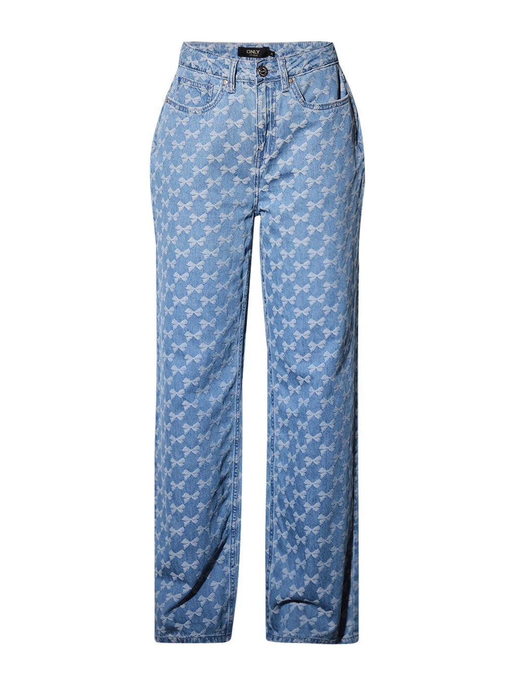 Jacquard Bow Straight Fit Jeans