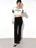 Black Mid Rise Flared Jeans