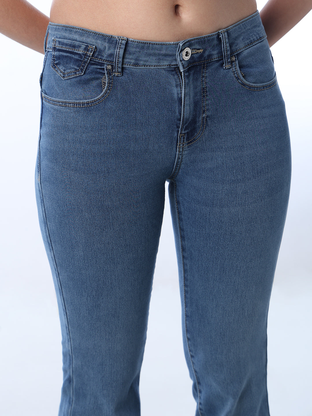 Light Blue High Rise Flared Jeans