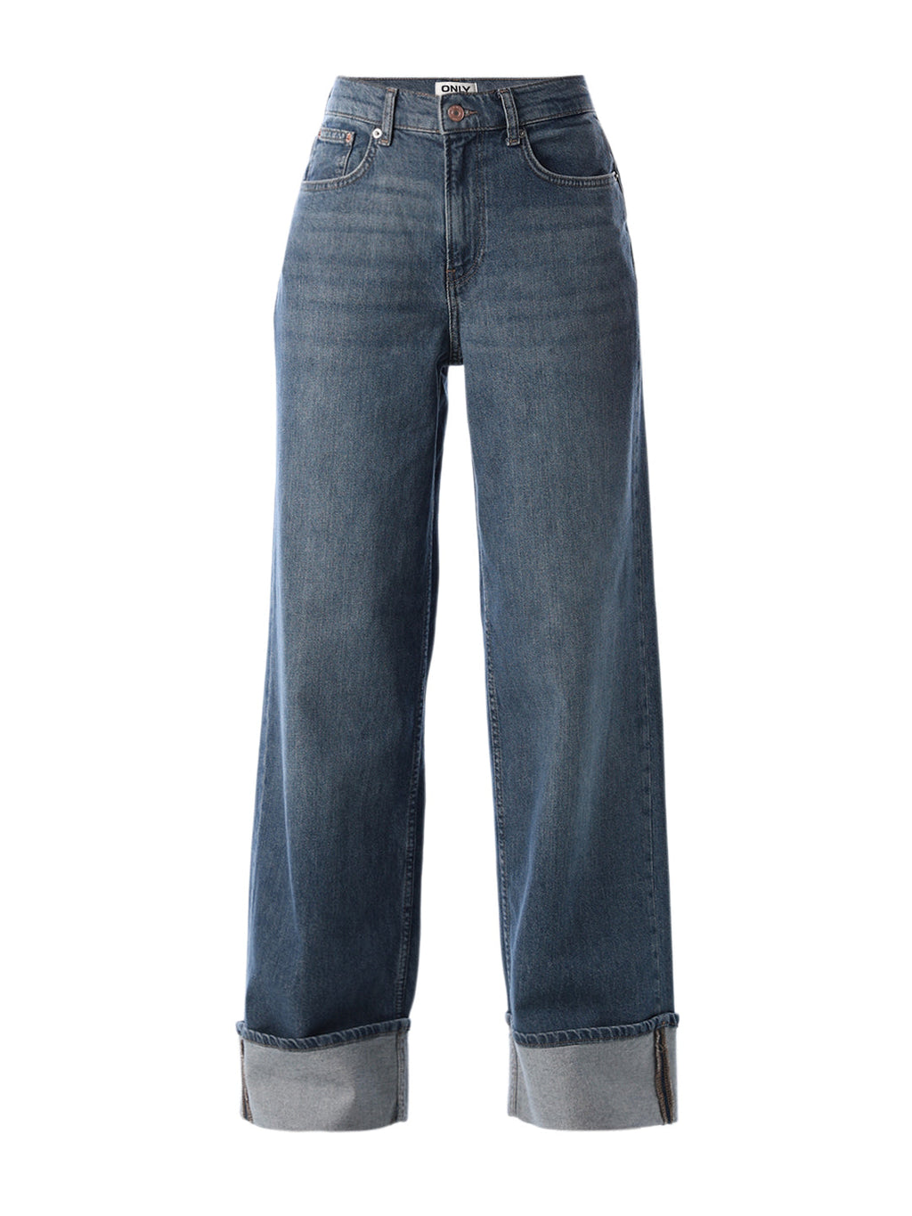 Fold-Up Wide Leg Jeans