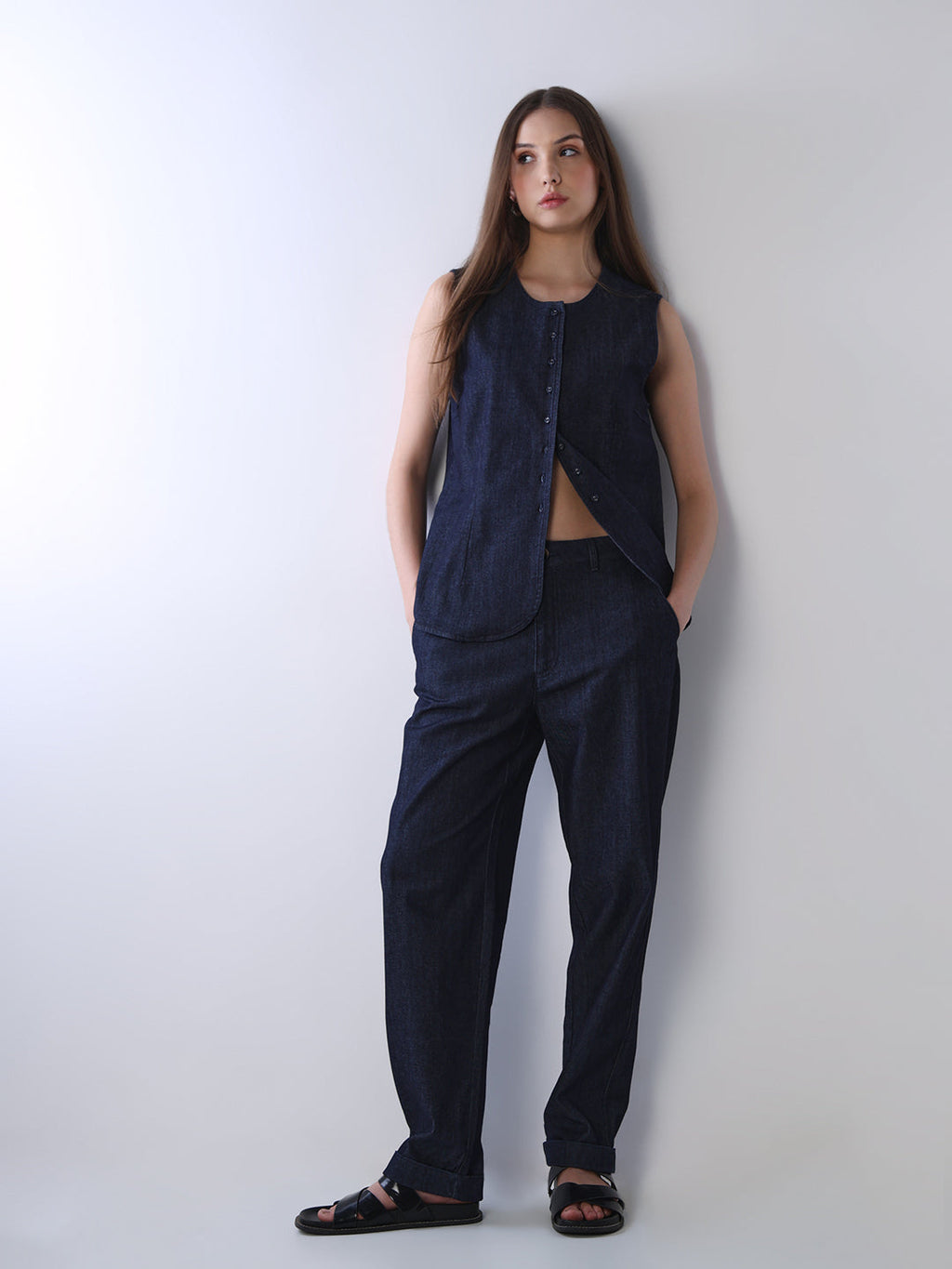 Dark Blue Straight Fit Jeans