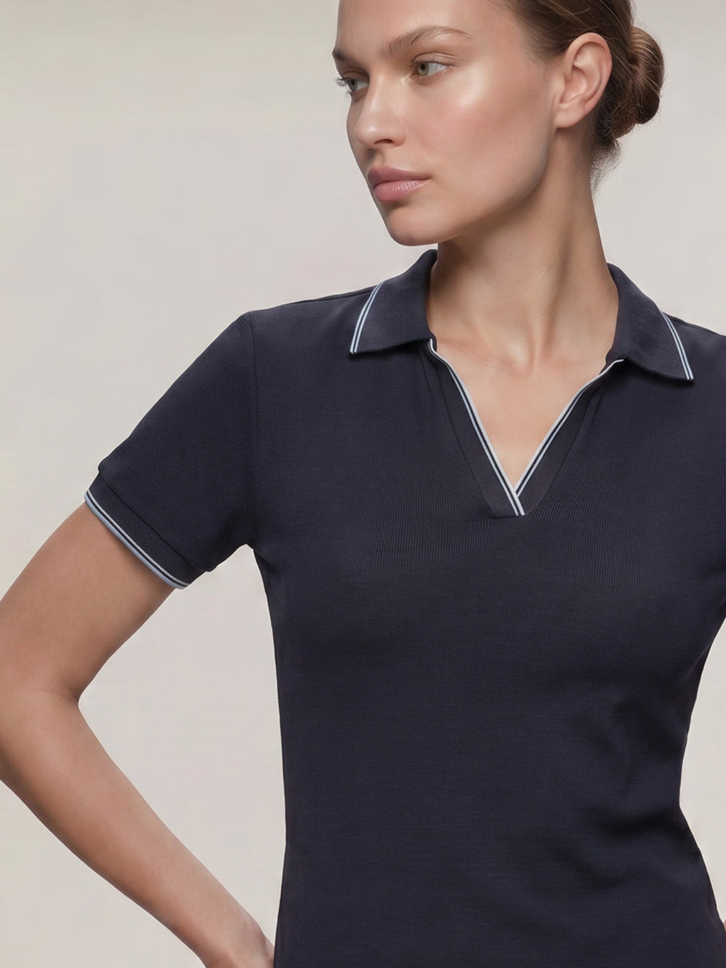 Organic Cotton Blend Polo - Blue