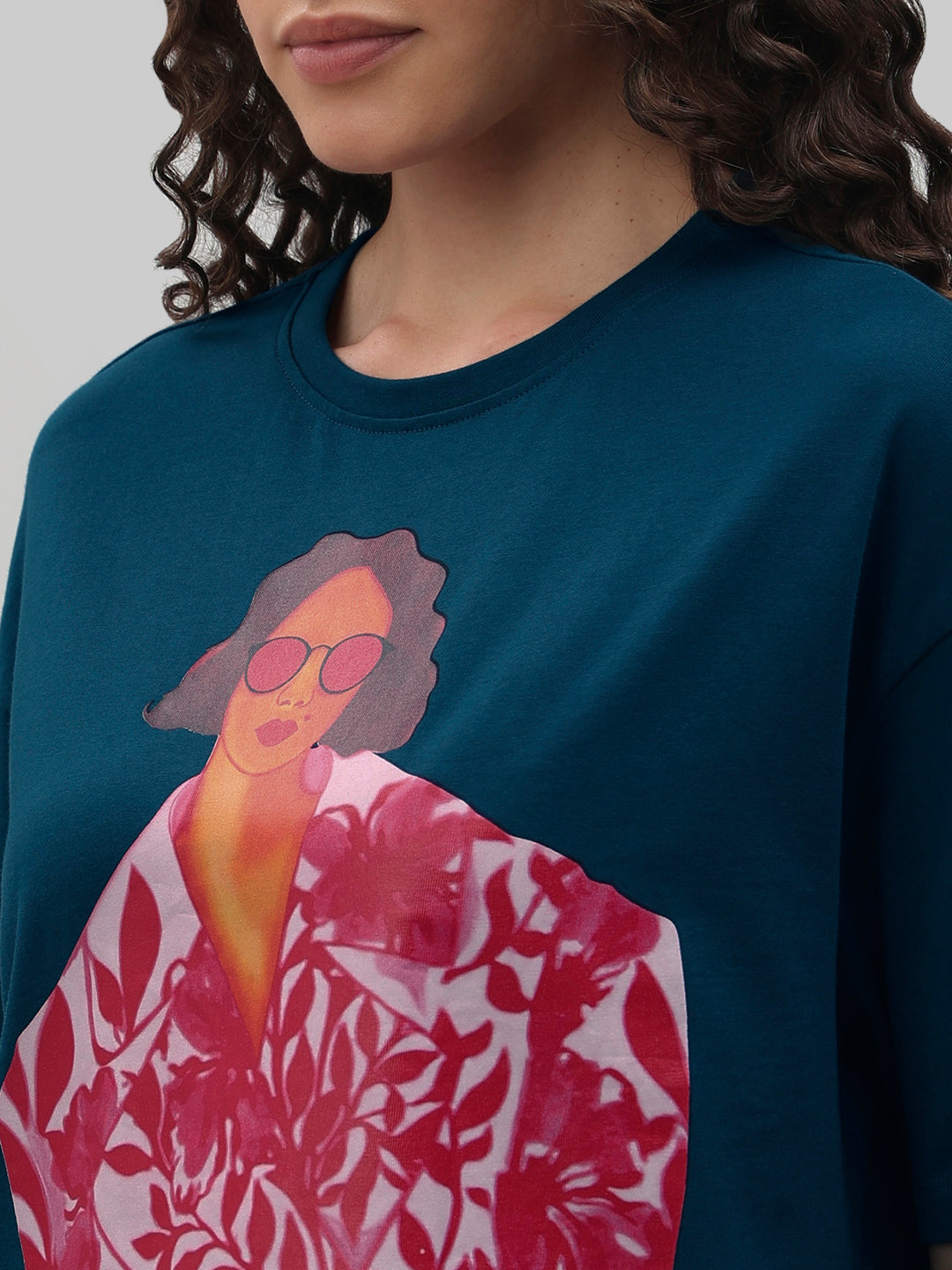 Blue Graphic Print T-Shirt