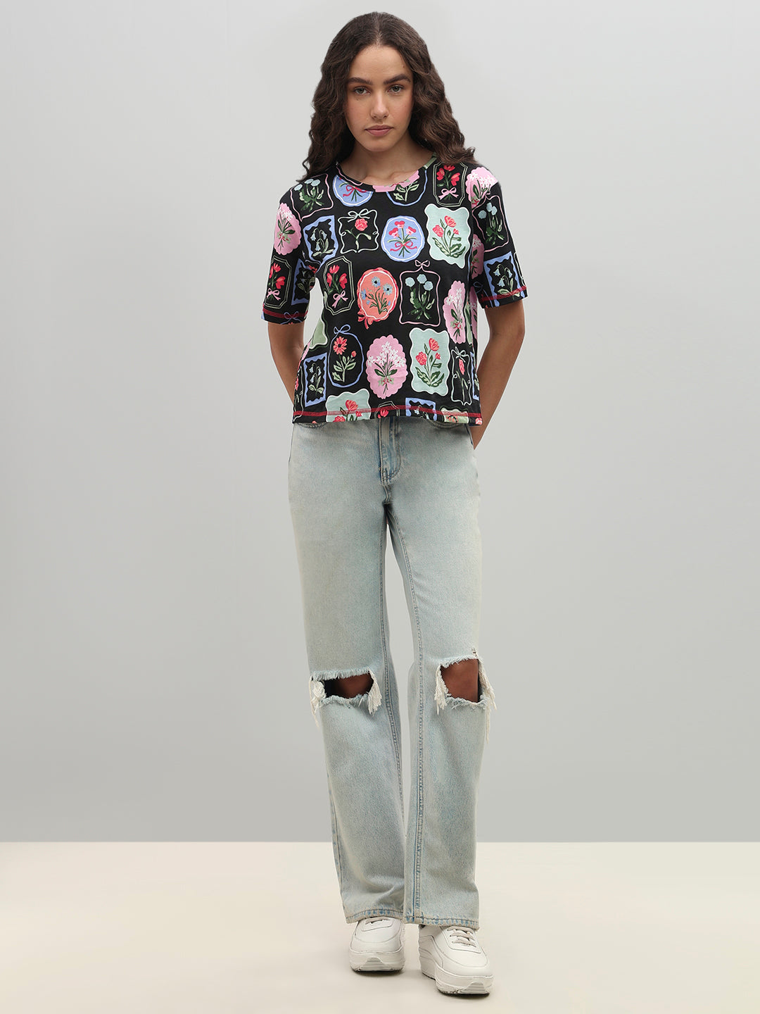 Multi-Colour Art Block Print T-shirt