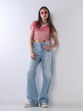Rose Embroidered Straight Fit Jeans