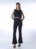 Dark Blue High Rise Flared Jeans