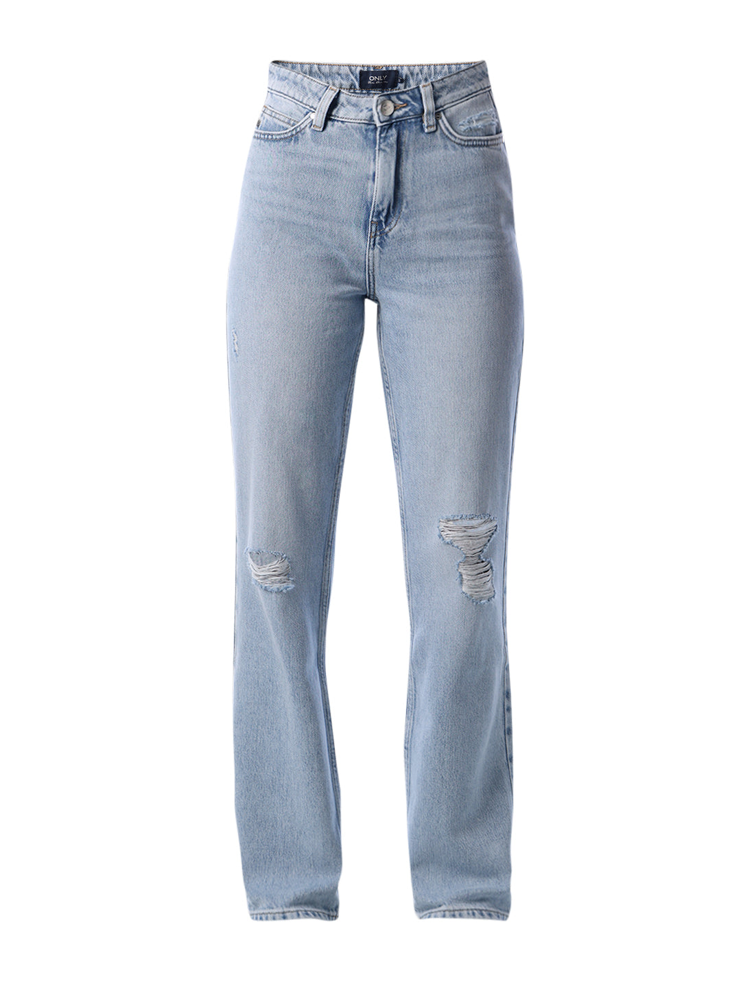 Distressed Straight Fit Jeans