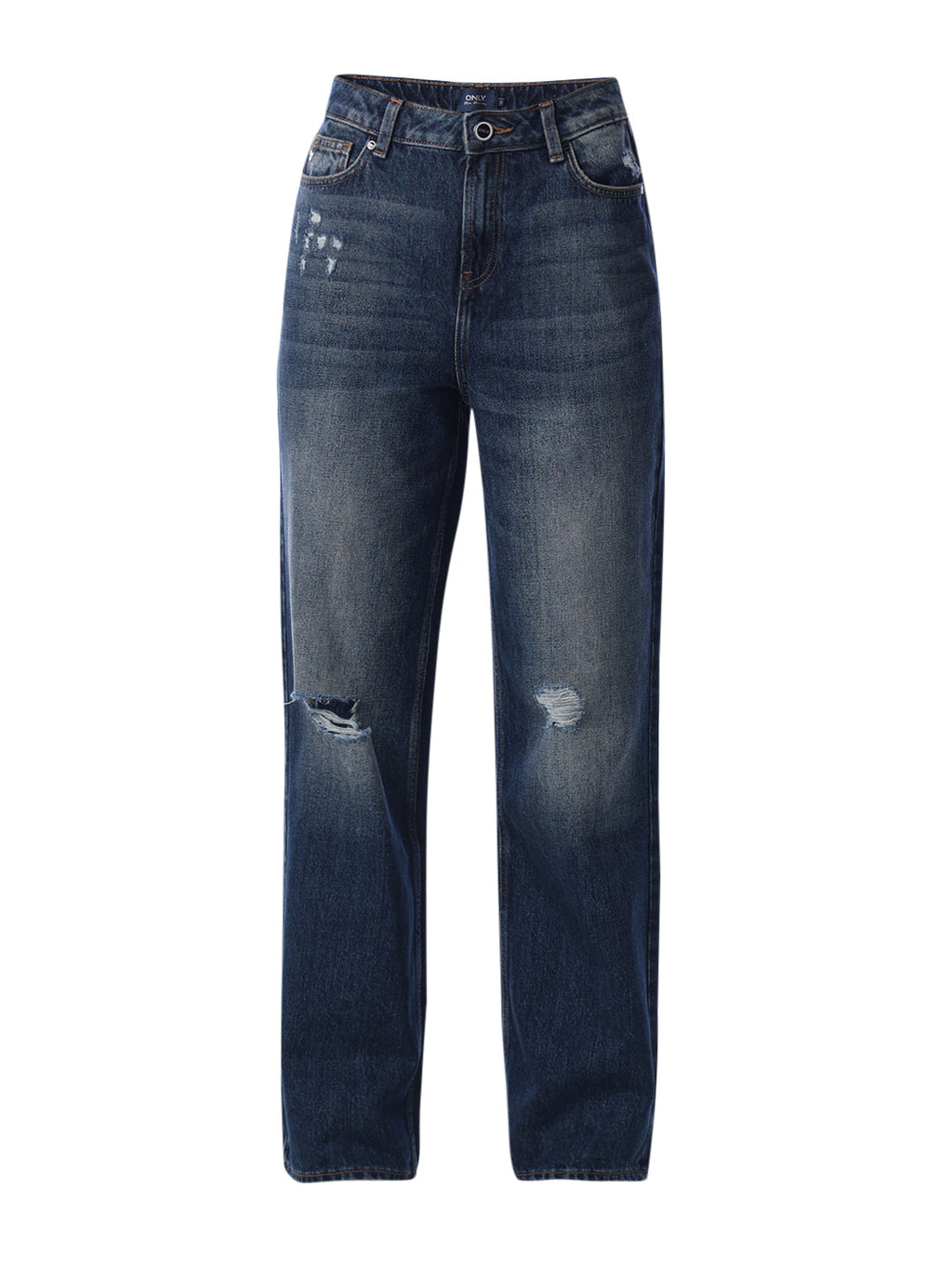 Mildly Distressed Straight Fit Jeans