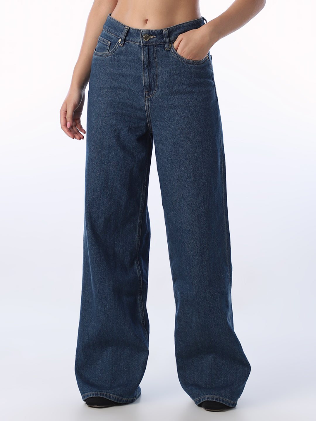 Dark Blue Wide Leg Jeans