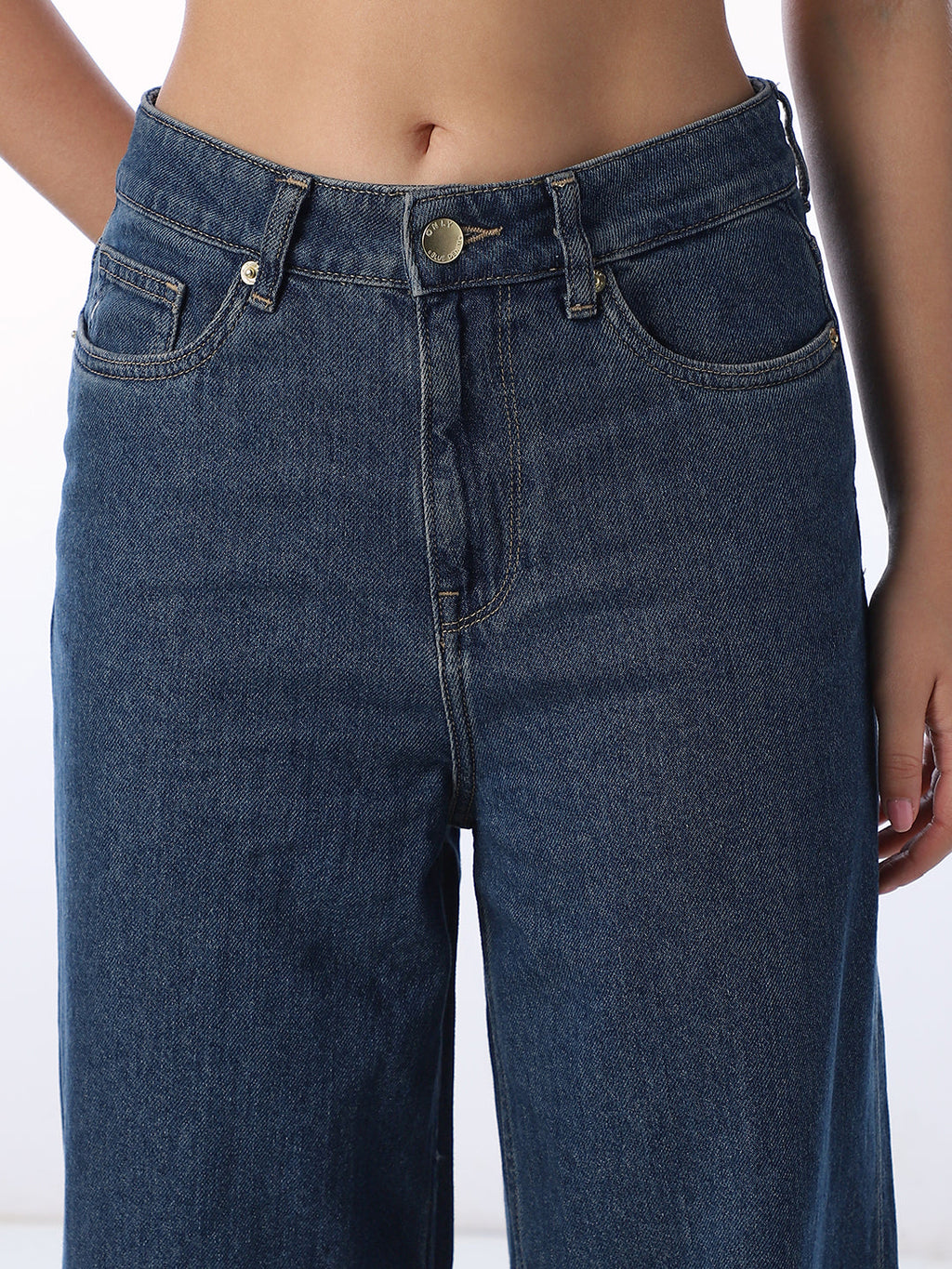 Dark Blue Wide Leg Jeans